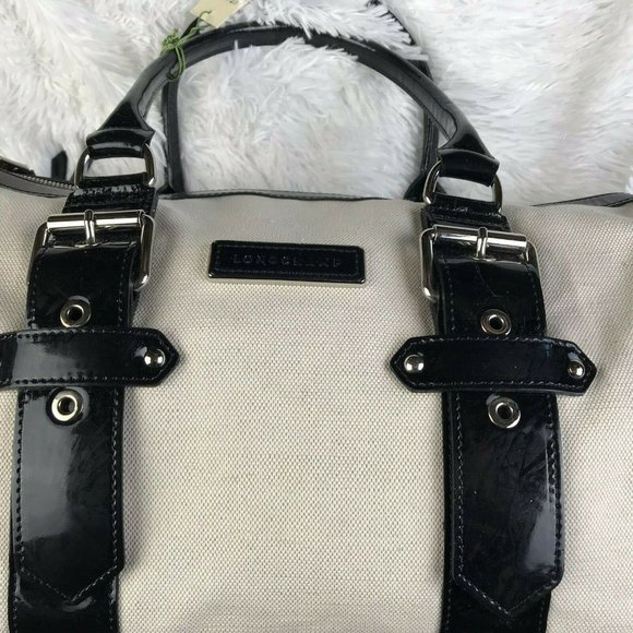 LONGCHAMP Twill & Leather Medium Duffle Tote - Picture 3 of 12